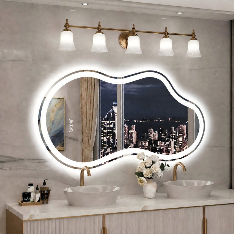 Miroir de salle de bain à DEL Lunara, 59,7 po x 32,2 po