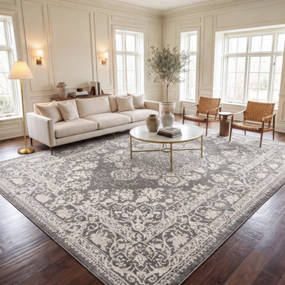 Calidia Oriental Dark Gray/Cream Rug