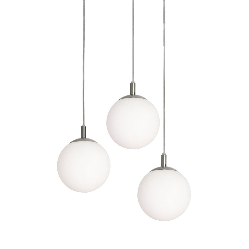 Triple luminaire suspendu Altia, Nickel satiné