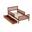 Lit plateforme simple en bois avec garde-corps des deux côtés et deux tiroirs de rangement-2141660528