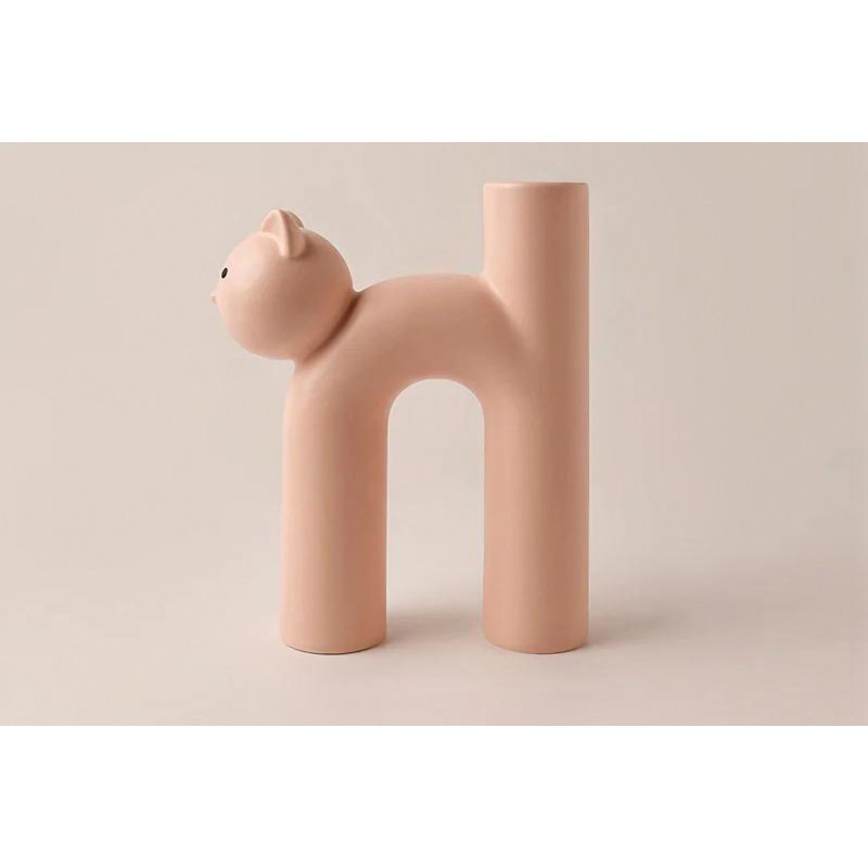 Collmar Ceramic Table Vase, Pink, 14cm H x 8cm W x 23cm D