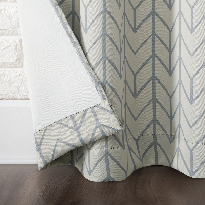 Wayfair Basics® Chevron Thermal Blackout Grommet Curtain Panel, 40" W x 84" L, Stone