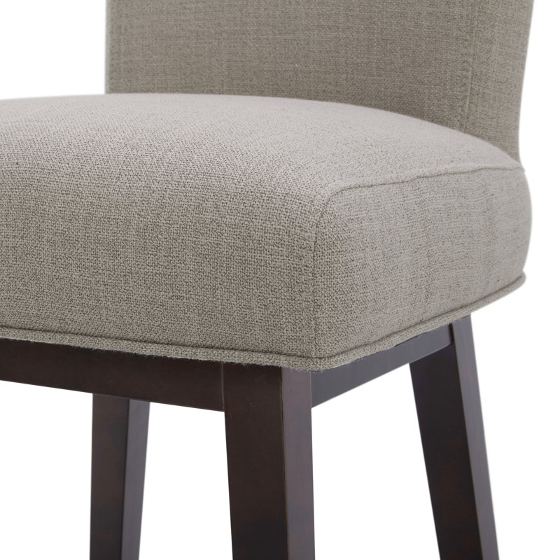 Tabouret pivotant Elora, Beige lin, Tabouret de comptoir (siège d'une hauteur de 26 p, 2