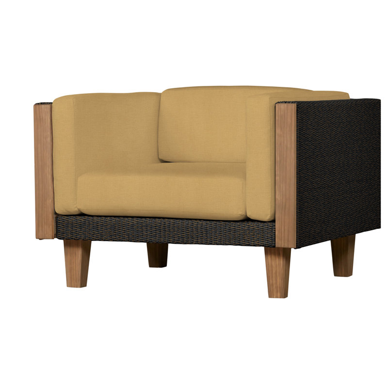 Catalina Outdoor Teak Lounge Chair, Mink, Rollo Linen
