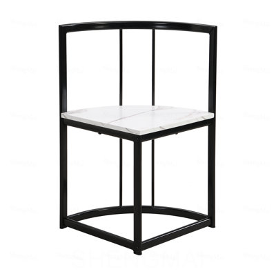 Modern 7-Piece Dining Table Set with Faux Marble Compact 55Inch Kitchen Table Set for 6