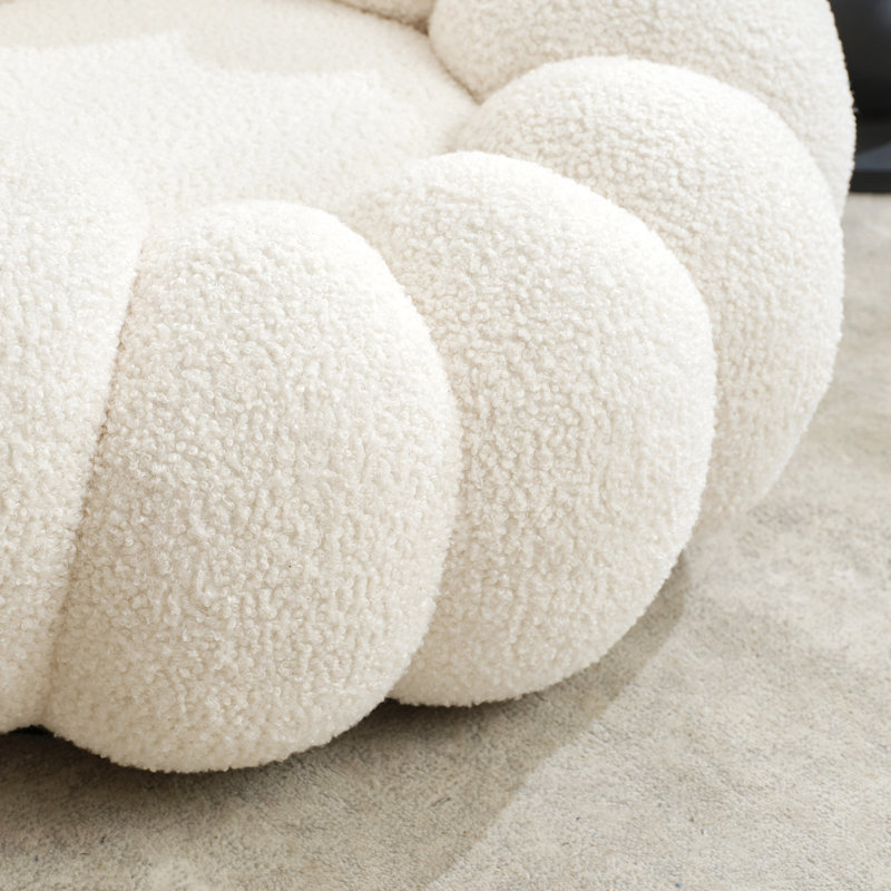 Chaise pivotante rembourrée Cerone, Blanc