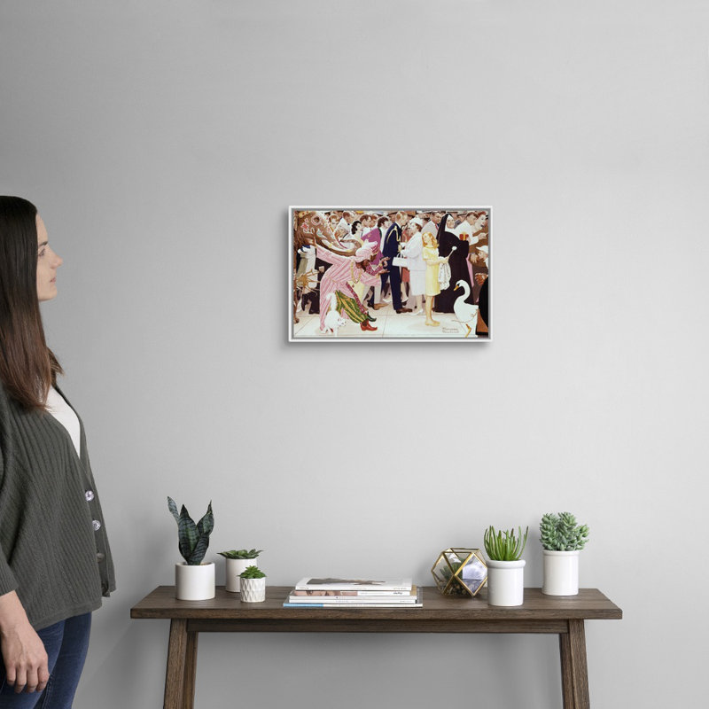 Art mural sur toile The samedi People, Cadre flottant blanc, H 14 po x l 20 po x P 1,75 po
