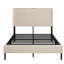 Base de lit double beige avec station de charge dans la tête de lit, conception silencieuse, structure en métal, aucun sommier requis et support stable pour tous les types de matelas, sommier, installation simple-762032475