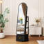360° Swivel Arched Mirror Jewellery Cabinet-1444003736