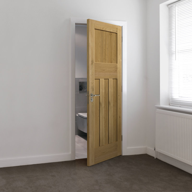 Rustic DX Oak Internal Door Prefinished, 198.1cm H x 83.8cm W x 3.5cm D