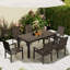 Outsunny 6 Seater Garden Dining Set with Stackable Chair Brown-96030780