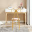 Fauteuil de coiffeuse rose clair à nœud papillon Eluid