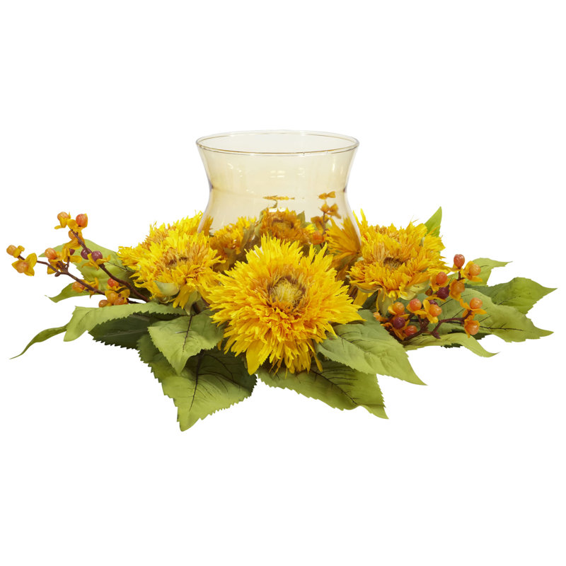 Candélabre de tournesol en vase Martineau