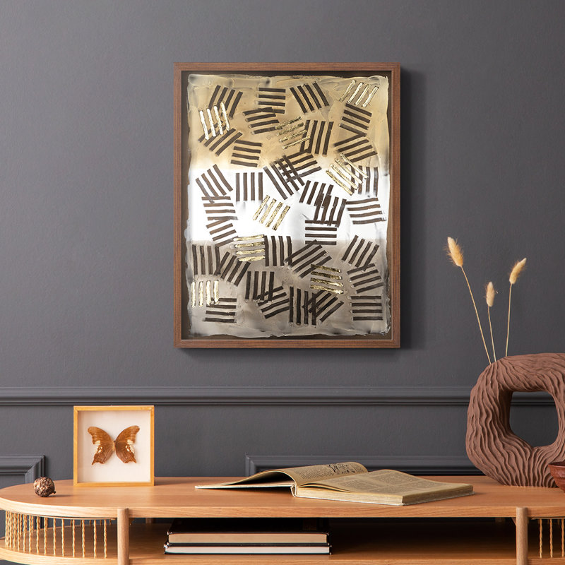 Raffia Palm I, reproduction encadrée - bois massif, H 14 po x l 11 po, Cadre photo brun simple