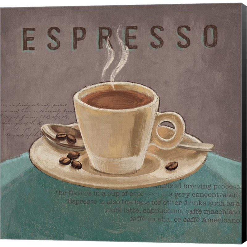 " Coffee And Co III Teal And Gray " by Janelle Penner, 24" H x 24" W x 1.5" D