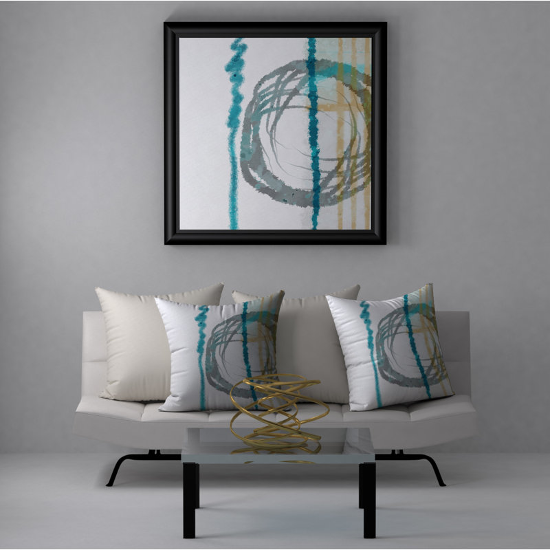Abstract Throw Pillow, 20" H x 20" W