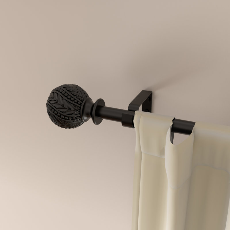 Debuono Adjustable Overall Width x 0.75" Diameter Single Curtain Rod, 48" - 84"