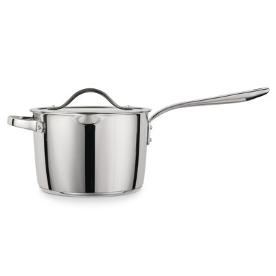 Tramontina Tempo Tri-ply Base Stainless Steel 4-quart Sauce Pan With Glass Lid, Induction-ready Saucepan, Oven-