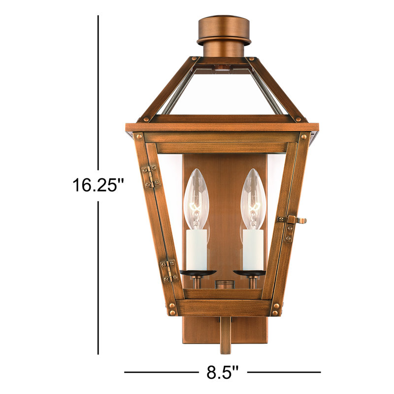 Hyannis 2 - Light Outdoor Wall Lantern, Natural Copper