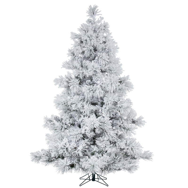 Alberta Flocked Artificial Christmas Tree, 4.5' H, Warm White LED