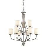 Willaims 9 - Light Steel Dimmable Tiered Chandelier