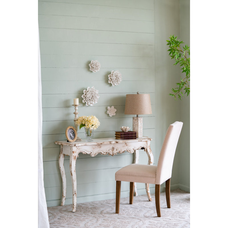 Décoration murale en céramique crème faite à la main D7.3X2.8 ", H 2,8 po x l 7,3 po x P 7,3 po