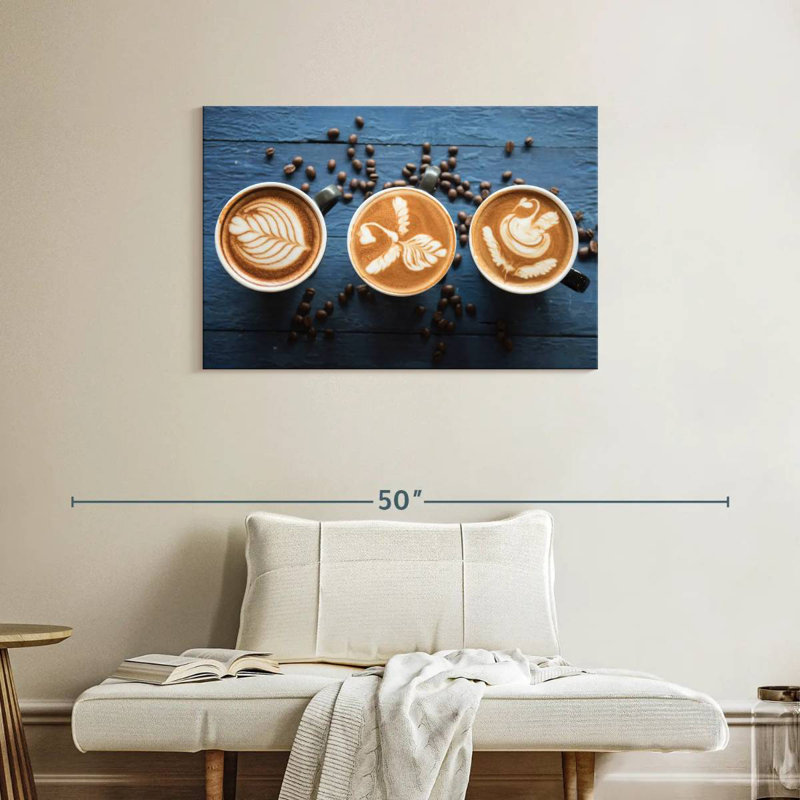 Yarlin Latte And Coffee Beans, 24" H x 36" W
