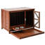 Niche pour chien 33 po en bois de noyer moderne 33 po, pliable avec mangeoire rotative à 360 °, capacité de poids élevée pour les lampes et la cage de décoration, attache parfaite pour animaux de compagnie