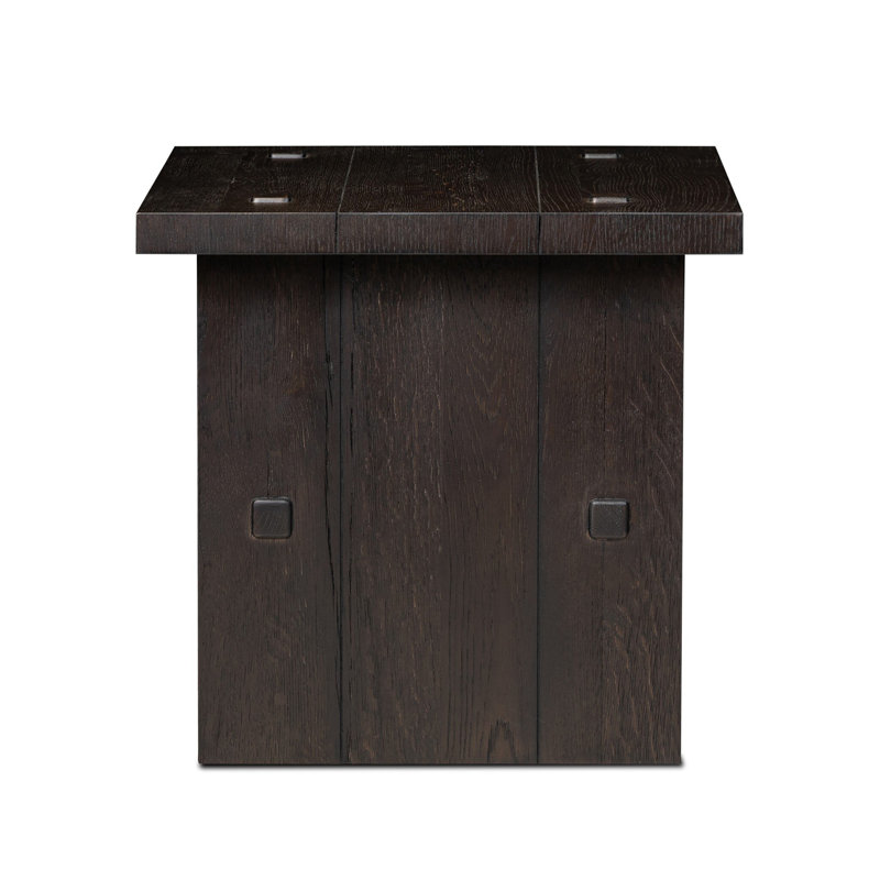 Zeno End Table, Cracked Smoked Black Veneer