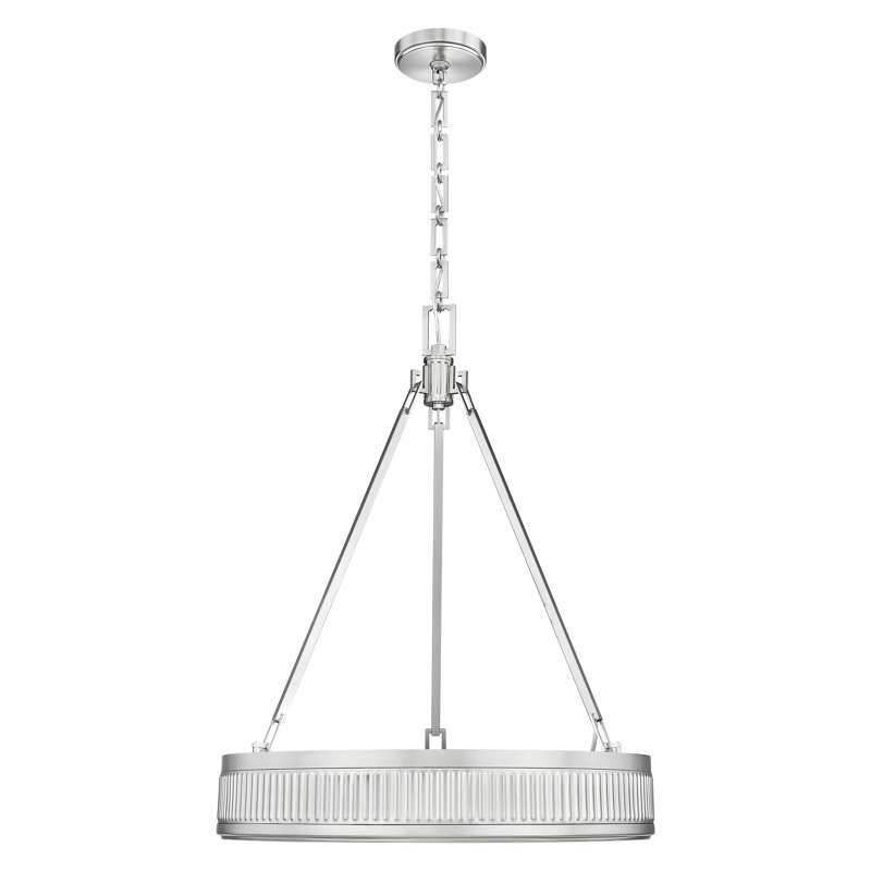 Luminaire suspendu 3 lumières Neriah, Nickel satiné