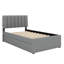 Lit plateforme simple tapissier avec lit gigogne dissimulé-114346452