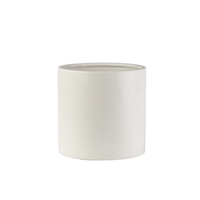 Pot de fleurs en céramique, Blanc, H 7 po x l 7 po x P 7 po