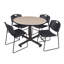 Nicklo break room table, 4 Zeng stackable chairs-32668448-32668443