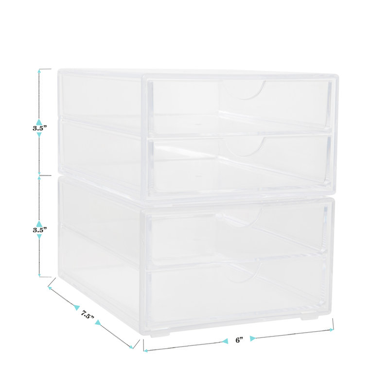Thomas Martha Stewart Plastic Desktop Storage with Half Moon Opening Pullout Drawers