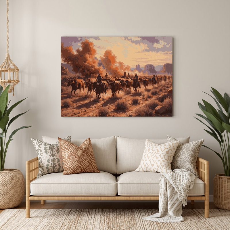 Art mural en métal brun de Southwestern Cowboy