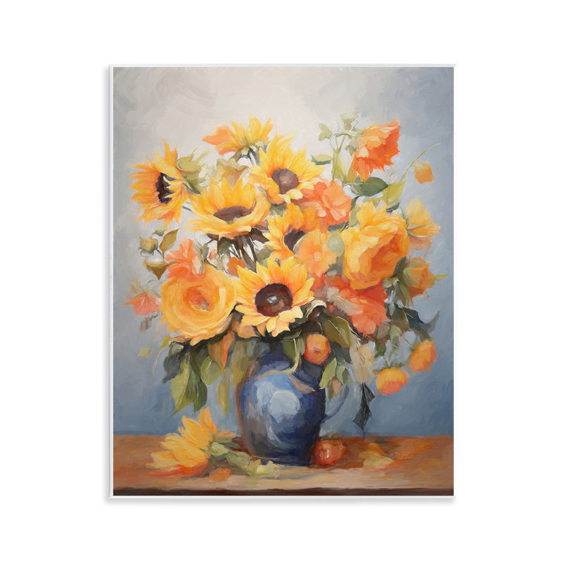 Art mural sur vase en tournesol Medley par Ramona Murdock