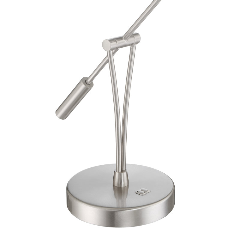 Lampe de bureau 9 "avec port USB Ikeam, Nickel satiné, Nickel satiné