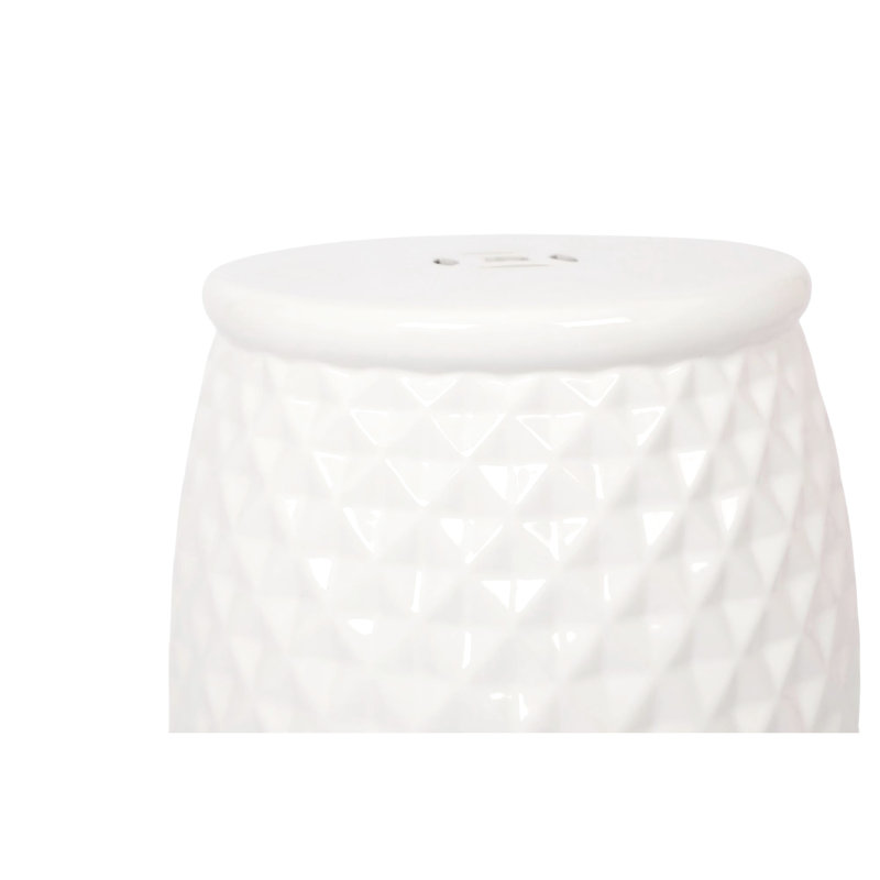 Tabouret d'appoint 11 po x 17,29 po en céramique émaillée - Table d'appoint polyvalente pour l'intérieur et l'extérieur