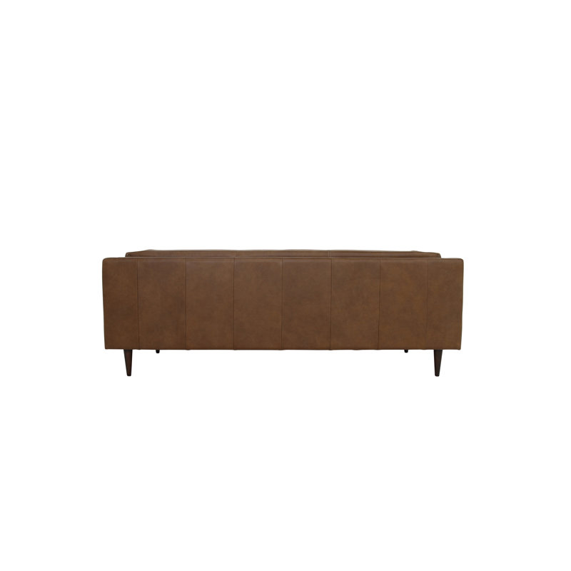 Woods Sofa Brown Leather, Brown