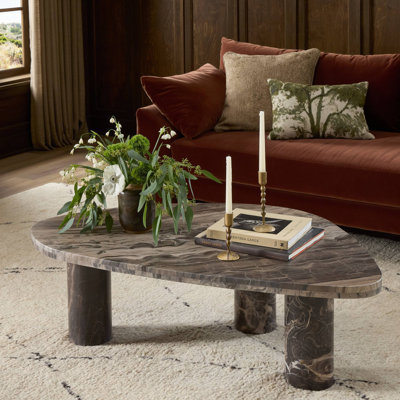 Moreno Coffee Table-Small Table-Rocky Brown Marble