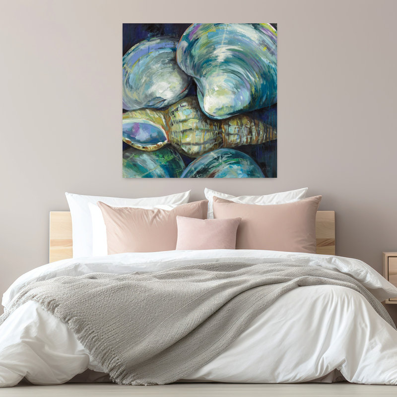 Été côtier de la Nouvelle-Angleterre avec art côtier bleu, H 32 po x l 32 po
