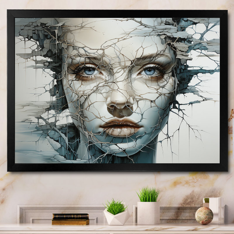 Reproduction d'art sur toile surréel, H 12 po x l 20 po x P 1 po, Cadre photo noir