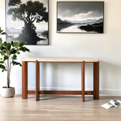 Console en bois massif 55,12 po