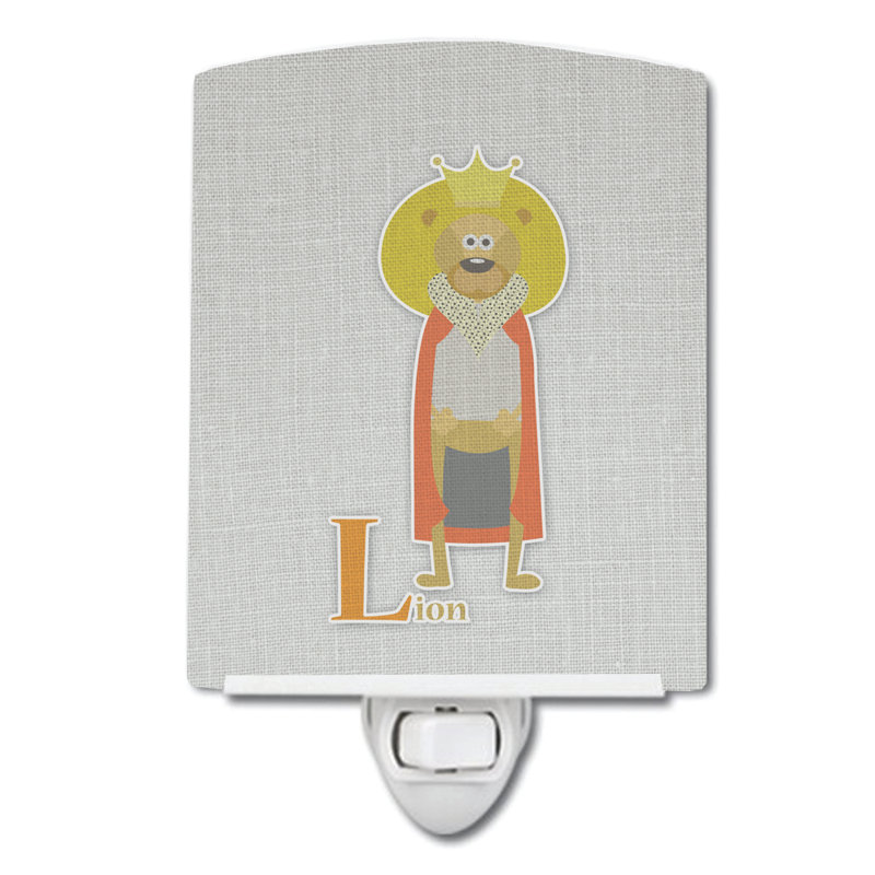 Alphabet L for Lion Ceramic Night Light
