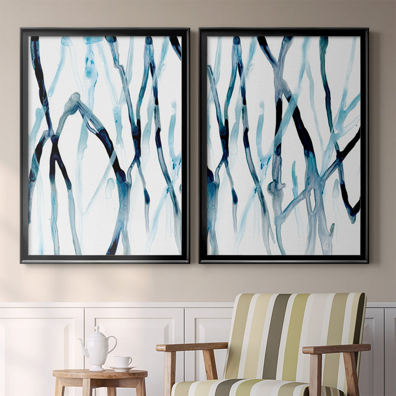 Runnel I, toile encadrée de qualité supérieure - prête à être accrochée, H 61 po x l 42,5 po x P 2,5 po, Noir