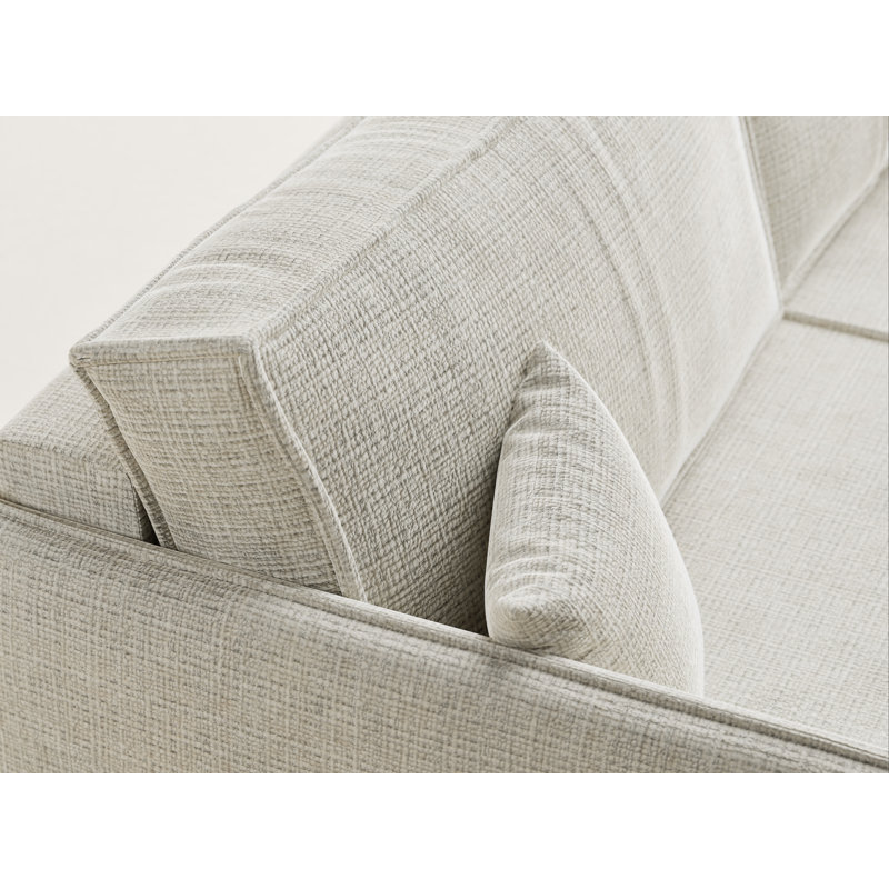 3 Seater Reclining Sofa, Beige Grey Polyester/Chenille