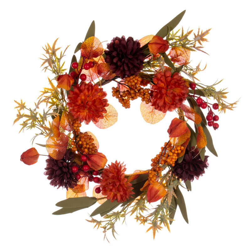 Couronne mixte en PVC 24 po avec lanterne chinoise et bougie