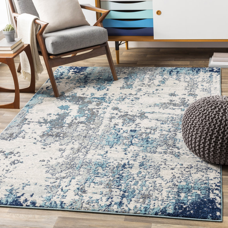 Burnstad Machine Woven Abstract Area Rug, Rectangle 5'3" x 7'3"