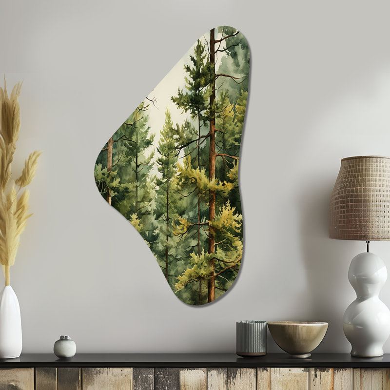 Hanschen - Art mural asymétrique en forme de pin en forme de pin, H 39 po x l 21 po x P 1 po