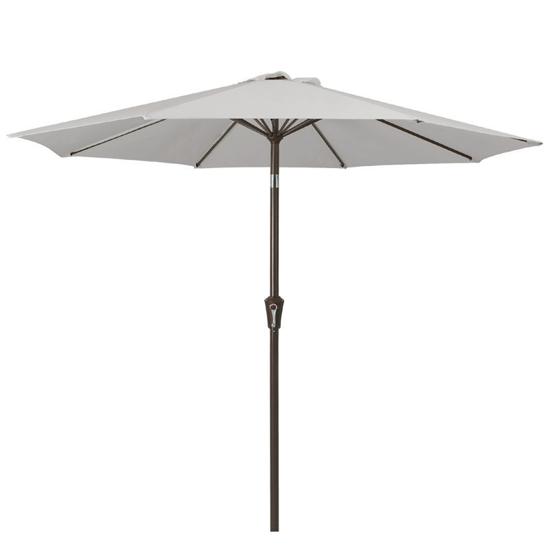 Parasol de marché inclinable Germar, H 95,7 po x l 120 po x P 120 po, Gris clair